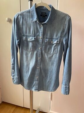 J. Crew Wren slim Western chambray Shirt in Callie wash